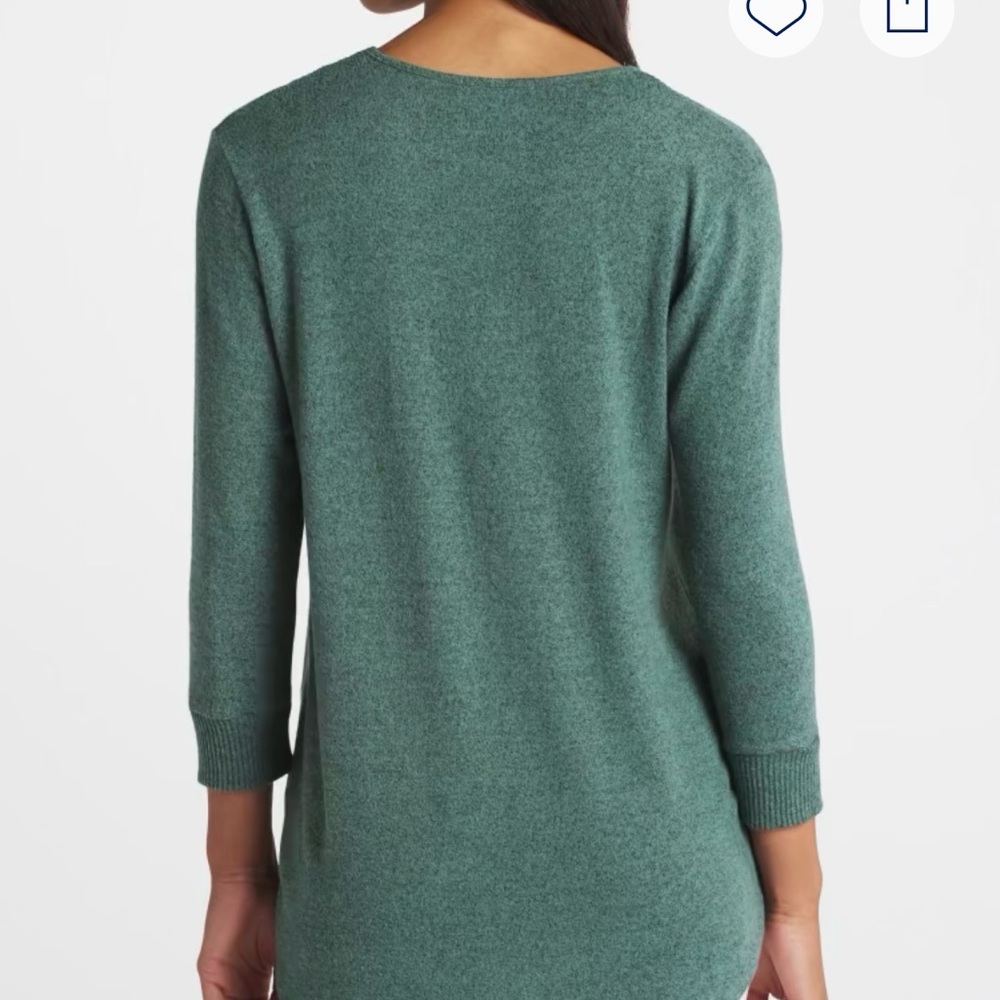Teal 3/4 Sleeve V-Neck Top LARGE BUT fits XL from Stitch Fix - Picture 3 of 4